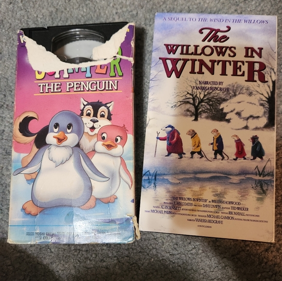 2 vintage vhs movies. Scamper/ penguin and willows in the winter - Picture 1 of 5